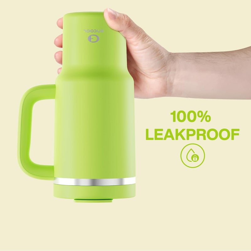 ENCOOL 32 oz Tumbler with Handle and Straw: Stainless Steel Insulated Tumbler Keeps Cold for 24 Hours, Leakproof Travel Cup Fits in Cup Holder and BPA-Free,Sharp Green - Image 5